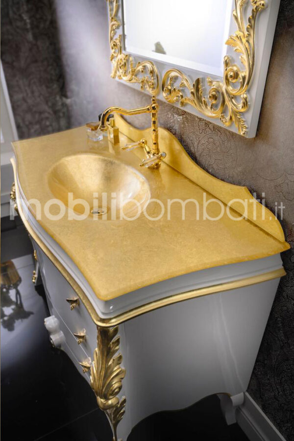 Baroque Style Vanity Unit with Leaf Shaped Handles - Image 7