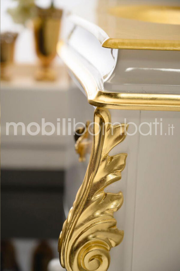 Baroque Style Vanity Unit with Leaf Shaped Handles - Image 3