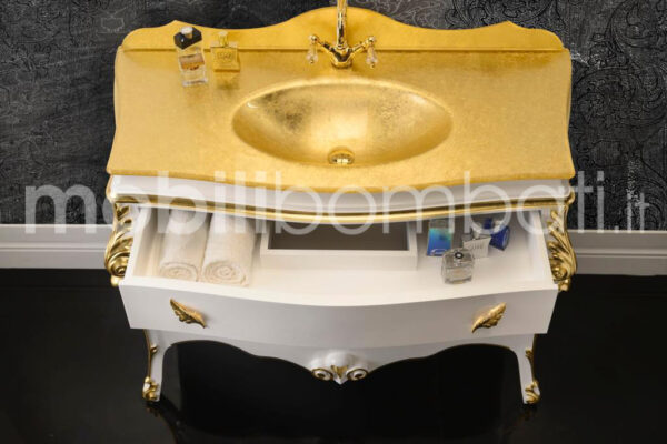 Baroque Style Vanity Unit with Leaf Shaped Handles - Image 2