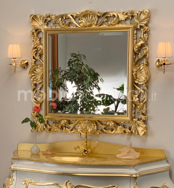 Solid wood baroque style vanity unit - Image 3
