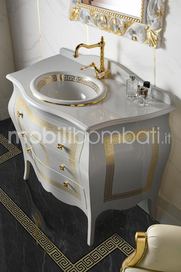White Baroque style bathroom furniture