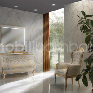 Mobile bagno stile barocco decori oro