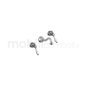 Rubinetto Bagno – stile Classico - Lavabo 3 fori a muro – Made in Italy