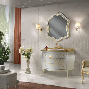 Mobile bagno stile barocco con decori oro
