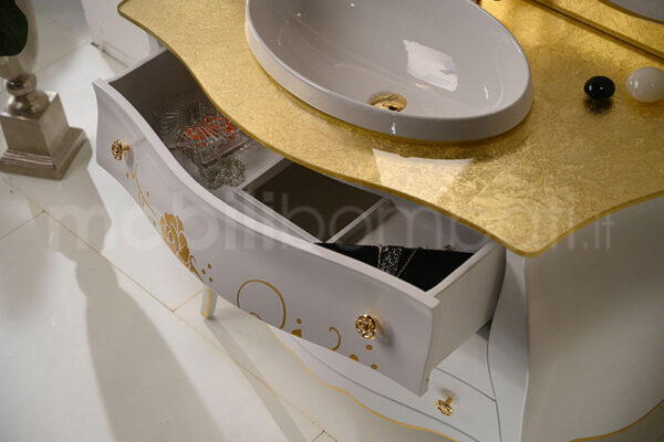 Mobile bagno stile barocco con decori oro - Image 3