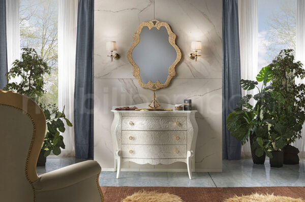 Mobile bagno stile barocco artigianale bassorilievo