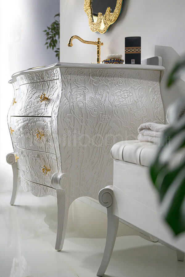 Mobile bagno stile barocco artigianale bassorilievo - Image 6