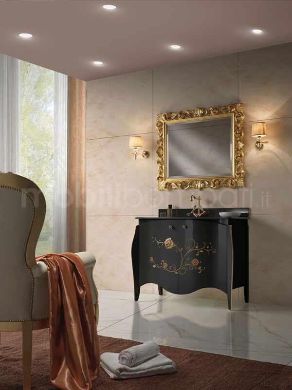 Mobile bagno artigianale barocco moderno nero