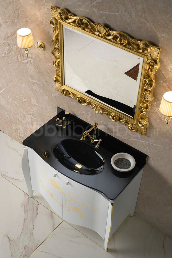 Mobile bagno artigianale barocco moderno nero - Image 3