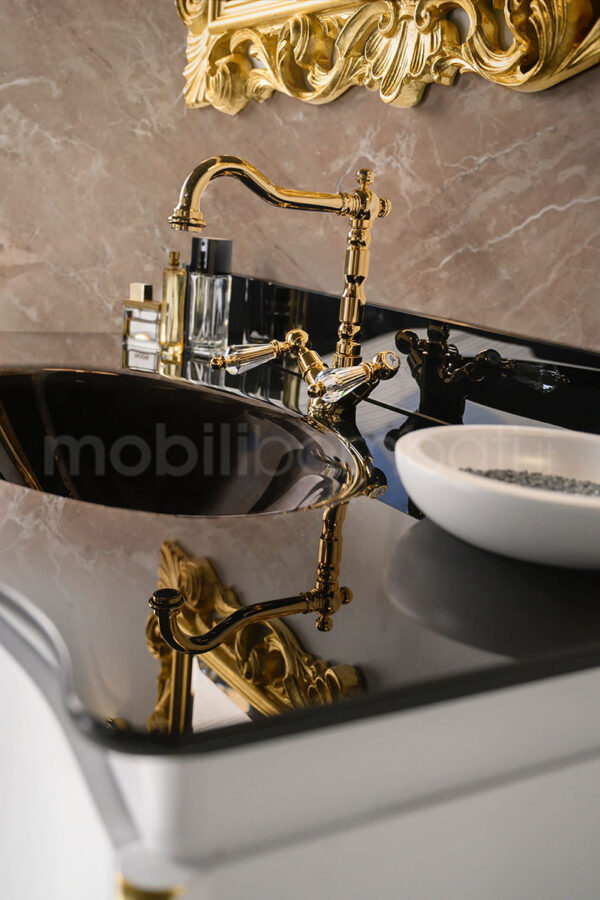 Mobile bagno artigianale barocco moderno nero - Image 4