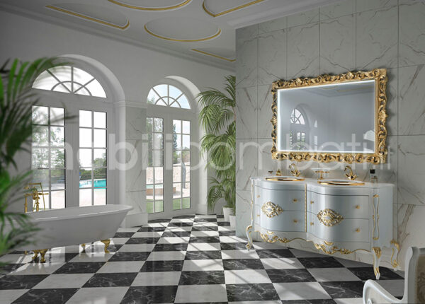 Mobile bagno stile barocco doppio lavabo