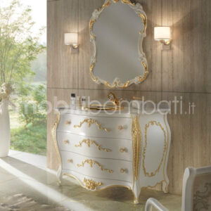 Mobile bagno stile barocco singolo lavabo top marmo