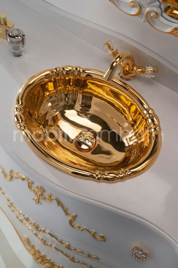Mobile bagno stile barocco singolo lavabo top marmo - Image 2
