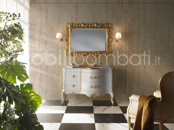 Mobile bagno bianco stile barocco
